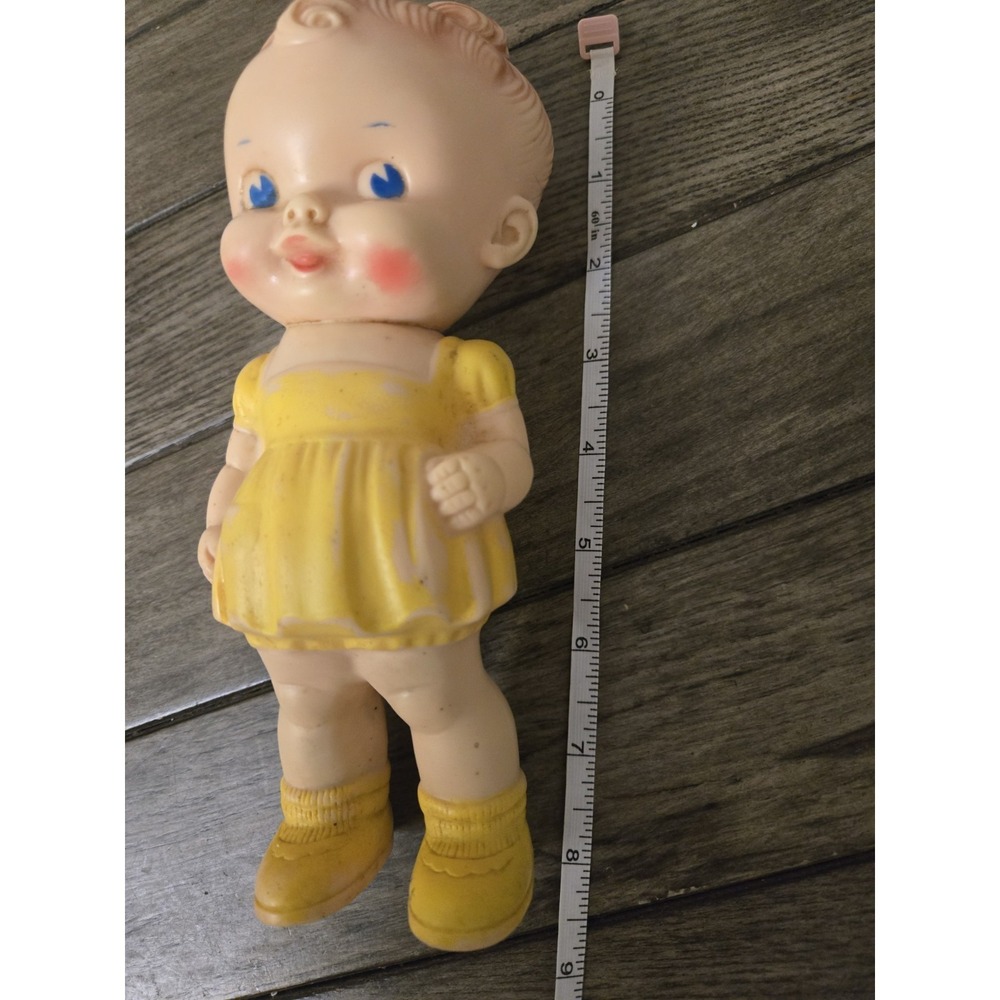 Vintage 1950's Rubber Doll, Ruth E. Newton, Sun Rubber Co, Yellow Dress Red Hair - Picture 12 of 13
